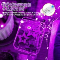 Minetom 12 Pack Purple Fairy Lights Battery Operated With Timer 7Ft 20 Led Waterproof Short Micro Firefly Lights For Halloween