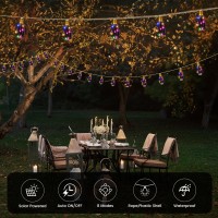 Solar Outdoor String Lights 24Ft Vintage Rope Hemp Solar Lights With 20 Shatterproof Bulbs 8 Modes Solar Powered String Lights W