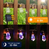 Solar Outdoor String Lights 24Ft Vintage Rope Hemp Solar Lights With 20 Shatterproof Bulbs 8 Modes Solar Powered String Lights W