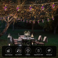 Solar Outdoor String Lights 2Pack 24Ft Vintage Rope Hemp Solar Lights With 20 Shatterproof Bulbs 8 Modes Solar Powered Lights Wi