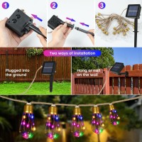 Solar Outdoor String Lights 2Pack 24Ft Vintage Rope Hemp Solar Lights With 20 Shatterproof Bulbs 8 Modes Solar Powered Lights Wi