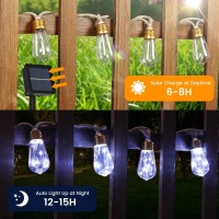 Solar Outdoor String Lights 2 Pack 24Ft Vintage Rope Hemp Solar Lights With 20 Shatterproof Bulbs 8 Modes Solar Powered String L