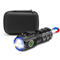 Xtauto Portable Led Mini Flashlight Rechargeable Edc Small Pocket Flashlight 6 Lighting Modes Wmagnet Clip Waterproof For Camp