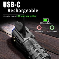 Xtauto Portable Led Mini Flashlight Rechargeable Edc Small Pocket Flashlight 6 Lighting Modes Wmagnet Clip Waterproof For Camp