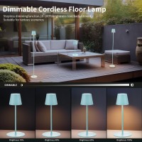 Imqsqik 2Pack Cordless Floor Lamp For Outdoorindoor Builtin 6800 Mah Battery Led Battery Operated Lamp Rechargeable With Tou