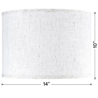 Jerhous Beige Brown Lamp Shades Set Of 2 Medium Drum Lampshade 14 14 10Inspider Farmhouse Linen Lampshade For Table Lamp B