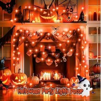 Minetom 6 Pack Orange Fairy Lights Battery Operated With Timer 7Ft 20 Led Waterproof Short Micro Firefly Lights For Halloween