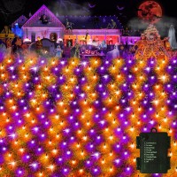 Hezbjiti Halloween Net Lights 120Led Net Lights With Battery Operated 5Ft X33Ft Mesh Light Ip44 Waterproof Halloween Lights For