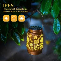 Dragonfly Solar Lanterns Outdoor Waterproof Hanging Sunflower Solar Lights Gifts For Women Men Metal Solar Decorative Led Lanter