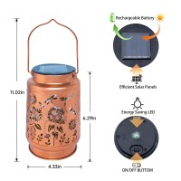 2 Pack Dragonfly Solar Lanterns Outdoor Waterproof Hanging Sunflower Solar Lights Gifts For Women Men Metal Solar Decorative Led