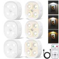 Homebest Puck Lights With Remote 1500Mah Wireless Motion Sensor Step Light With Dimmable 3 Colors Temper Timing Under Cabinet