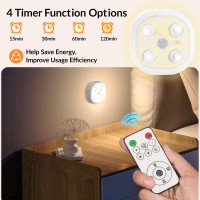 Homebest Puck Lights With Remote 1500Mah Wireless Motion Sensor Step Light With Dimmable 3 Colors Temper Timing Under Cabinet