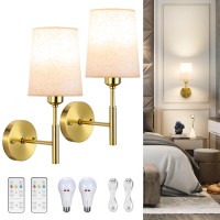 Glitnous Wall Sconces Battery Operated With Remote Set Of 2 Battery Operated Wall Sconce Not Wiring Dimmable Rechargeable Batt