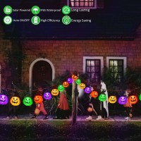 Windpnn Upgraded Solar Halloween Lights Outdoor Solar Powered Pumpkin String Lights 16Ft 30Led 8 Modes Waterproof Halloween Str