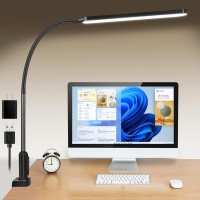 Bienser Led Desk Lamp With Clamp Super Bright Desk Light With 11 Brightness 5 Color Modes Flexible Gooseneck Clip On Table Li