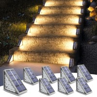 Niorsun Solar Step Lights For Outside 8 Pack Solar Stair Lights Outdoor Waterproof Ip67 Auto On Off Solar Lights For Steps Stair