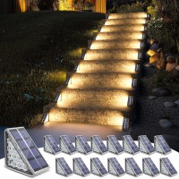 Niorsun Solar Stair Lights Outdoor Waterproof Ip67 16 Pack Solar Step Lights For Outside Auto On Off Solar Lights For Steps Stai