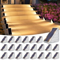 Volisun Solar Step Lights For Outside 24 Pack Solar Stair Lights Outdoor Waterproof Ip67 Led Outdoor Step Lights Outdoor Stai