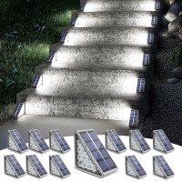 Niorsun Solar Stair Lights Outdoor Waterproof Ip67 12 Pack Solar Step Lights For Outside Auto On Off Solar Lights For Steps Stai