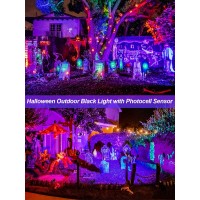 Doreio Halloween 120V Blacklight Spotlight 15W Outdoor Led Landscape Lighting Dusk To Dawn Photocell Light Sensor With Us Plug F