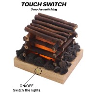 Osuke Campfire Flickering Nightlightusb Rechargeable Fake Fire Lamp Flameless Candle Flame Light With White Noiseled Fake Camp