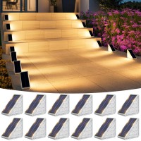 Volisun Solar Step Lights For Outside 12 Pack Solar Stair Lights Outdoor Waterproof Ip67 Led Outdoor Step Lights Outdoor Stai