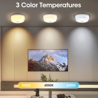 Funlenry Rechargeable Ceiling Light No Wiring 15 Color Changing Mood Light For Shower Bathroom Closet Bedroom Livingroom 2 Pa