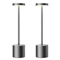 Sakringt Cordless Table Lamps Rechargeable 6000Mah Portable Battery Operated Led Table Light For Restaurant Outdoor 2 Pack Grey