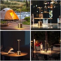 Sakringt Cordless Table Lamps Rechargeable 6000Mah Portable Battery Operated Led Table Light For Restaurant Outdoor Titanium