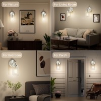 Buthy Brushed Nickel Wall Light Led Wall Sconces Indoor Modern Sconces Wall Lighting With E26 Base And Clear Glass Shade Wall