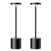 Sakringt Cordless Table Lamps Rechargeable 6000Mah Portable Battery Operated Led Table Light For Restaurant Outdoor 2 Pack Black