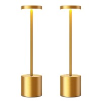 Sakringt Cordless Table Lamps Rechargeable 6000Mah Portable Battery Operated Led Table Light For Restaurant Outdoor 2 Pack Gold