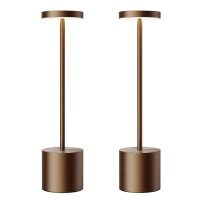 Sakringt Cordless Table Lamps Rechargeable 6000Mah Portable Battery Operated Led Table Light For Restaurant Outdoor 2 Pack Brown