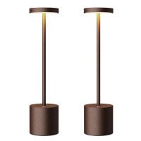 Sakringt Cordless Table Lamps Rechargeable 6000Mah Portable Battery Operated Led Table Light For Restaurant Outdoor 2 Pack Rust