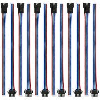 Visdoll 30 Pairs Jst Sm 4 Pin Connectors Femalemale 20Awg Wire 15Cm Cable Led Strip Connector For Led Strip Rgb 5050 3528 Ws280