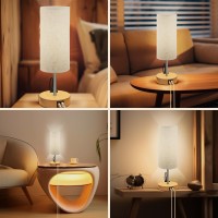 Etangervi Touch Control Table Lamp For Bedroom Bedside Lamp With Usb Charging Port Ac Outlet 3 Brightness Levels Adjustable