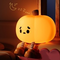 Pumpkin Night Light Cute Halloween Pumpkin Light Decoration Rechargeable Silicone Led Lamp Nursery Night Light For Kids Pump