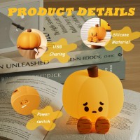 Pumpkin Night Light Cute Halloween Pumpkin Light Decoration Rechargeable Silicone Led Lamp Nursery Night Light For Kids Pump