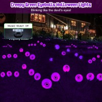 Halloween Decorations Outdoor 2 Packs 12 Led Solar Scary Eyeball Lights Purple Halloween Solar Lights Swaying Firefly Lights