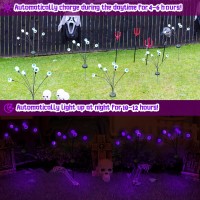 Halloween Decorations Outdoor 2 Packs 12 Led Solar Scary Eyeball Lights Purple Halloween Solar Lights Swaying Firefly Lights