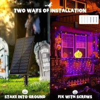 Ibaycon Solar Halloween Lights Outdoor 135Ft 10 Led Bulbs Flickering Flame String Lights Waterproof Solar Flame Lights For Ga