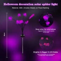 4 Packs Halloween Decorations Outdoor Solar Scary Spider Lights32Led Purple Spider Swaying Firefly Lightswaterproof Solar Hall