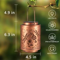 Tepaken 2 Pack Solar Lanterns Garden Decor Birthday Gifts For Women Mon Grandma Metal Hanging Solar Lights Waterproof Outdoor De