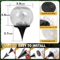 Syouhome Solar Garden Lights Outdoor Waterproof 6 Pack 30 Leds Cracked Glass Ball Light Ground Landscape Garden Decor Solar G