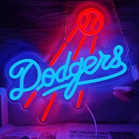 Agdiph Los Angeles Dodgers Neon Sign Dimmable Neon Sign For Wall Decoration Blue Football Neon Sign For Party Bar Dorm Offic