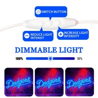 Agdiph Los Angeles Dodgers Neon Sign Dimmable Neon Sign For Wall Decoration Blue Football Neon Sign For Party Bar Dorm Offic