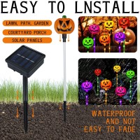 Fathisooc Set Of 6 Solar Pumpkin Pathway Lights For Halloween Decorations Outdoor Color Changing Outdoor Halloween Lights Ligh