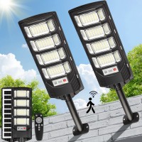 Solar Flood Lights Outdoor Led 2 Pack Solar Street Lights Outdoor Waterproof Dusk To Dawn 12000 Lumen Solar Powered Wall Mount