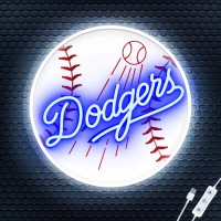 Baseball Neon Sign Sports Neon Signs For Wall Decor Dimmable Led Neon Light Sign For Bar Boys Room Bedroom Dodgers Fans Chris