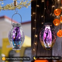 Vewogarden Halloween Solar Lantern Hanging Solar Lanterns Outdoor Waterproof Decorative Halloween Lantern For Festival Gifts Gar